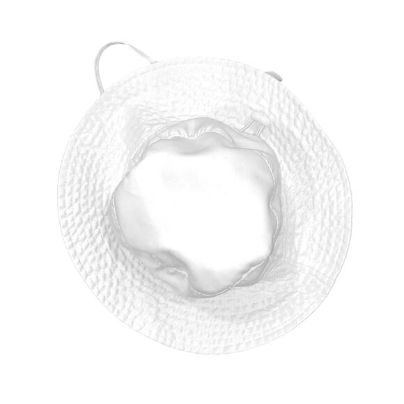 MaxNova Baby Sun Hat Smile Face UPF 50+ Infant Bucket Hat in White 0-6 Months - Picture 2 of 6